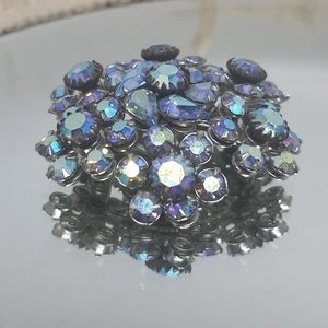 Blue Rhinestone Brooch